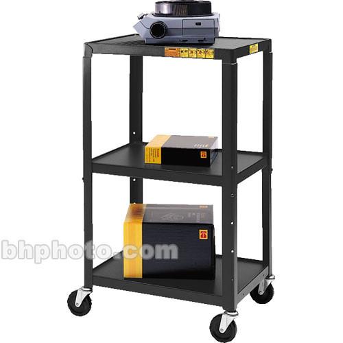 Bretford Adjustable AV Cart with 3 Shelves and 2-outlet Electrical Unit