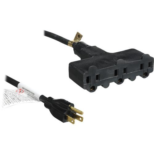 Pro Co Sound E-Cord Electrical Extension Cord with 3 Outlet Power Block - 25