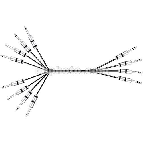 Pro Co Sound Excellines Series Analog Multitrack Harness Cable 4x 1 4" TRS Stereo Phone Male to 8x 1 4" TS Phone Male - 10