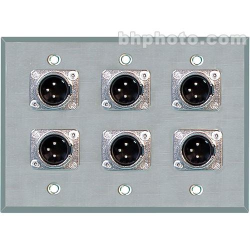TecNec WPL-3103 3-Gang Wall Plate with 6 Male 3-Pin XLR Connectors
