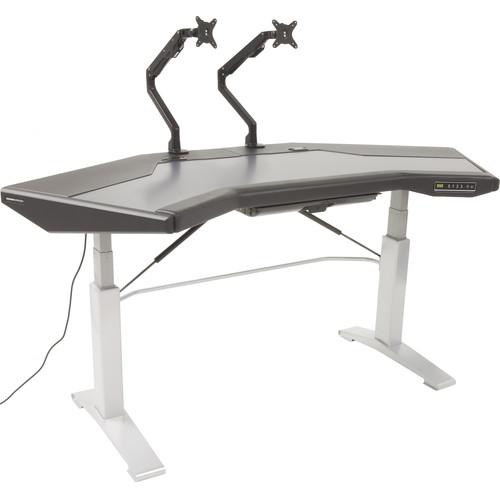 Argosy Halo.G Sit-Stand Workstation with Accessory Tray, and Two Monitor Arms