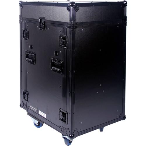 DeeJay LED 11 RU Slant Mixer Rack 16 RU Vertical Rack System Combo Case with Caster Board
