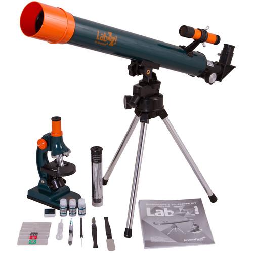 Levenhuk LabZZ MT2 Compound Microscope & 50mm Refractor AZ Telescope Kit