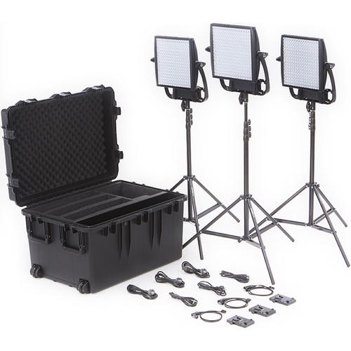 Litepanels Astra 3X Traveler Bi-Color Trio 3-Light Kit with V-Mount Battery Brackets