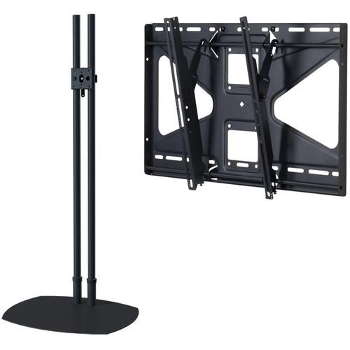 Premier Mounts Low-Profile Floor Stand with 84" Dual Poles & Tilting Mount for Flat-Panels