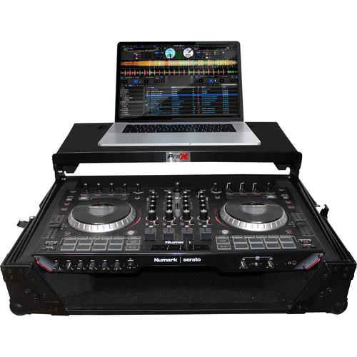ProX Flight Case for Numark NS6II Controller with Laptop Shelf