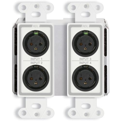 RDL DD-BN40 4 x 2 Wall-Mounted Bi-Directional Mic Line Dante Interface