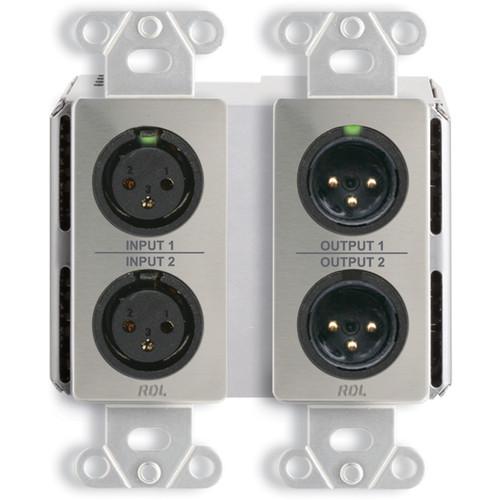 RDL DDS-BN22 2 x 2 Wall-Mounted Bi-Directional Mic Line Dante Interface
