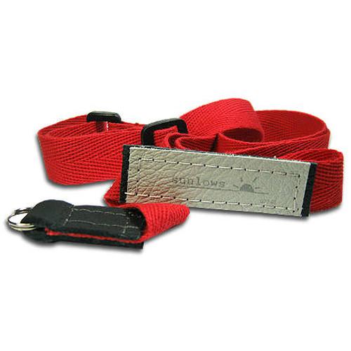 Sunlows Adjustable Length Red Cotton Camera Strap with Ring