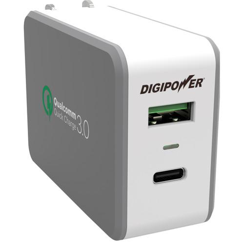 DigiPower 33W Dual Port USB Type-C Charger with Quick Charge 3.0