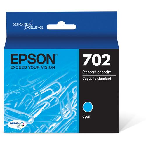 Epson 702 Cyan DURABrite Ultra Standard-Capacity Ink Cartridge with Sensormatic