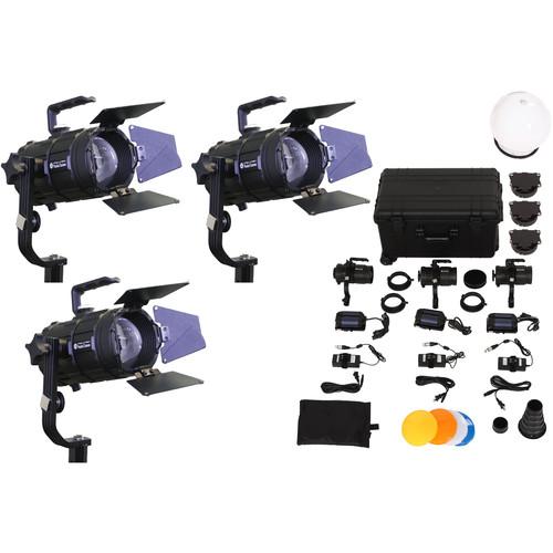 Intellytech Pocket Cannon Daylight Focusable 3-Light LED Fresnel Kit