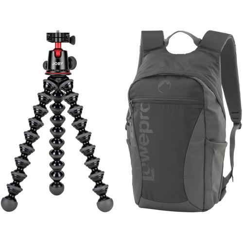Joby GorillaPod 5K Flexible Mini-Tripod with Ball Head and Lowepro Photo Hatchback 16L AW Backpack Kit