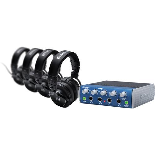 PreSonus HD9 HP4 Pack 4-Channel Headphone Amplifier with 4 Closed-Back Headphones