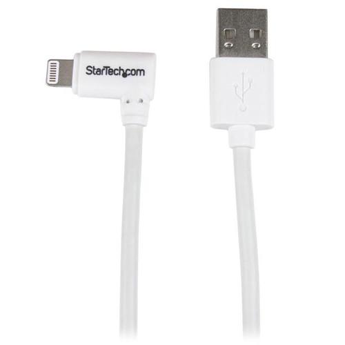 StarTech Angled Black Apple 8-pin Lightning Connector to USB Cable for iPhone iPod iPad