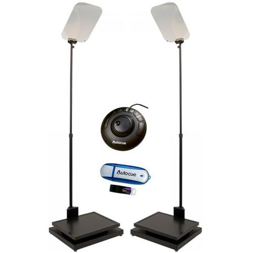 Autocue QTV 2x17" Manual Conference Stand Package