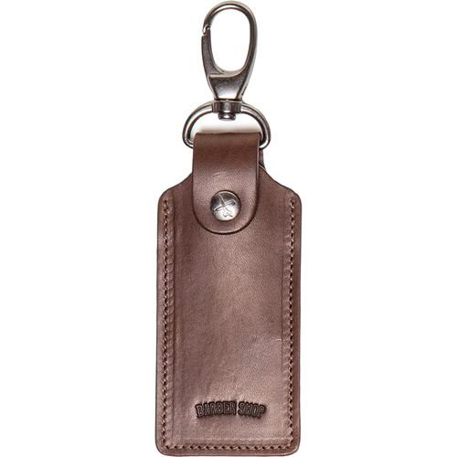 Barber Shop Clipper Leather Key Ring with Three SD Card Holder
