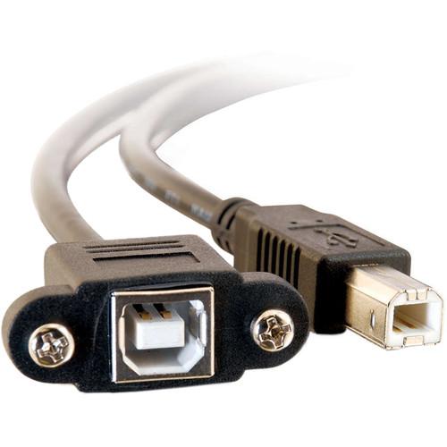 C2G Panel-Mount USB 2.0 Type-B Female to USB 2.0 Type B Male Cable