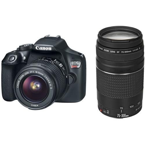 Canon EOS Rebel T6 DSLR Camera with 18-55mm and 75-300mm Lenses Kit