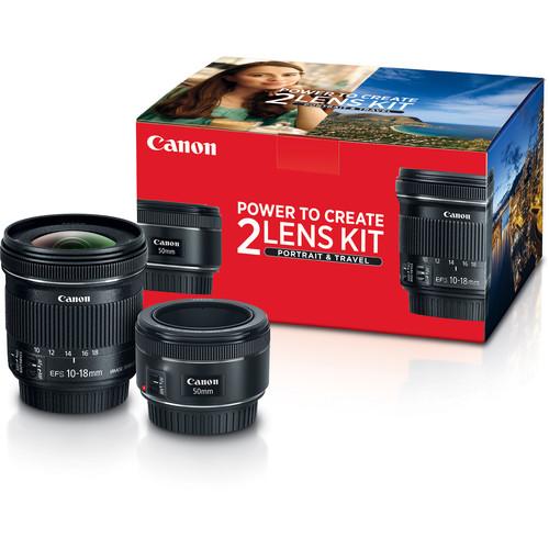 Canon Portrait & Travel 2 Lens Kit with 50mm f 1.8 and 10-18mm f 4.5-5.6 Lenses
