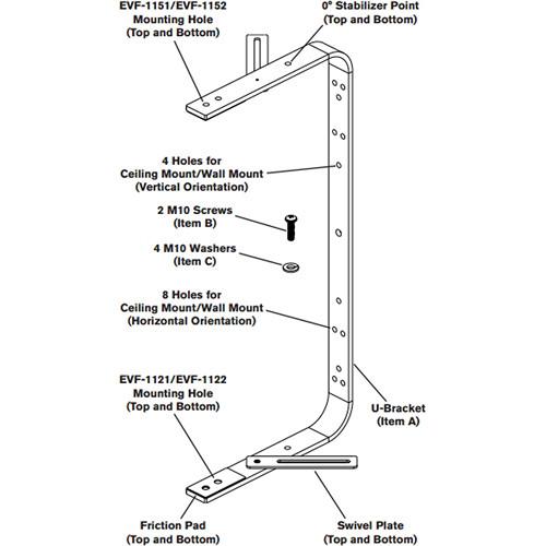 Electro-Voice EVF-UB-WHT U-Bracket for EVF Series Loudspeakers