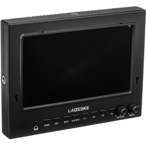 Laizeske 7" 1024 x 600 3G-SDI HDMI Camera-Top Field IPS Monitor with Peaking Focus
