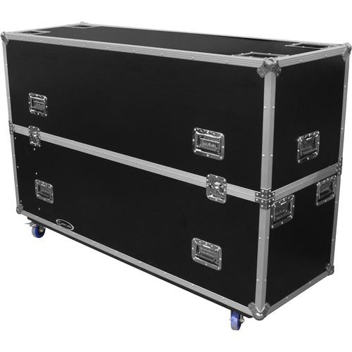 Odyssey Innovative Designs Flight Zone Wheeled Case for Two 60-65" Flat Screen Monitors