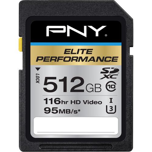 PNY Technologies 512GB Elite Performance UHS-1 SDXC Memory Card