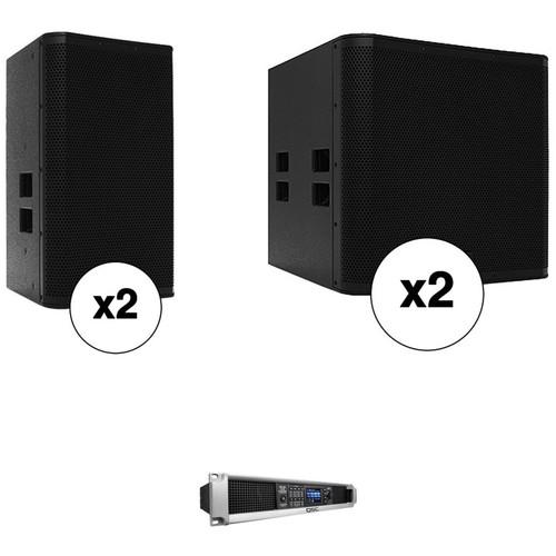 QSC E12 E18SW System Stereo Tops and Subs with 4-Channel Amplifier