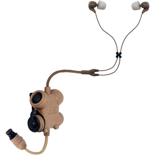 Silynx Communications Clarus XPR, Clarus Control Box, Fixed Dual In-Ear Headset with In-Ear Mic, QDC Radio Lead