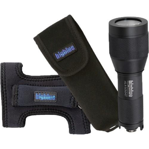 Bigblue AL450NMT Mini LED Dive Light with Narrow Beam, Goodman Glove, and Pouch