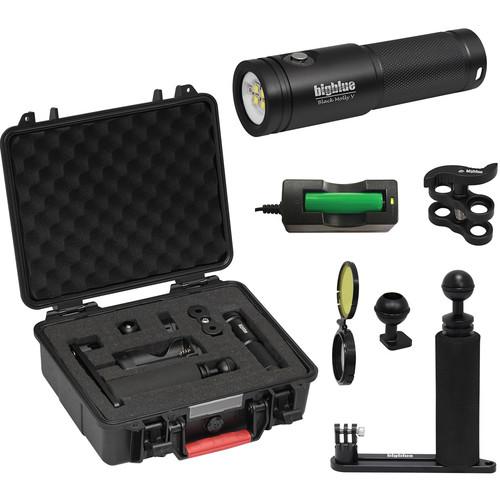 Bigblue Black Molly 5 Dive Light with Single-Arm Tray, Clip and Case Kit