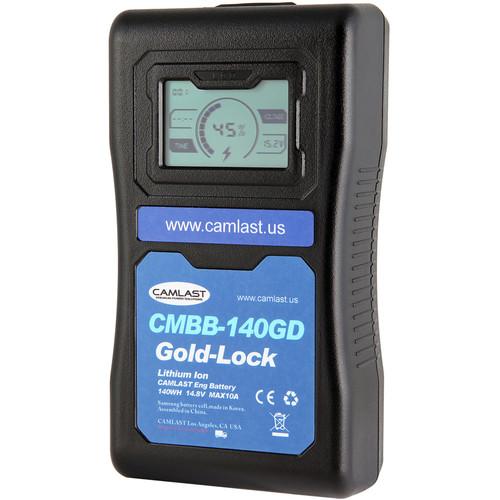 CAMLAST 140Wh 14.8V Gold Mount Battery with LCD Display for Professional Camcorders & VTRs