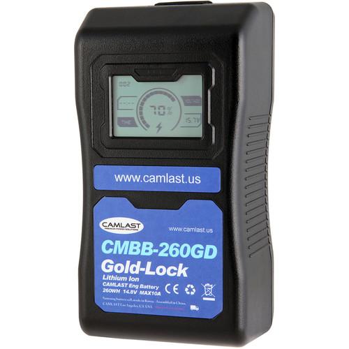 CAMLAST 260Wh 14.8V Gold Mount Battery with LCD Display for Professional Camcorders & VTRs