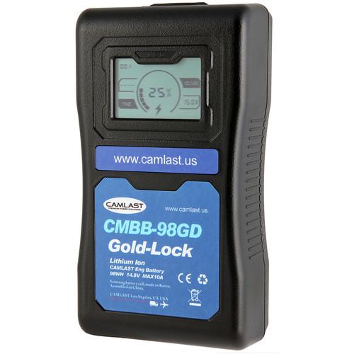 CAMLAST 98Wh 14.8V Gold Mount Battery with LCD Display for Professional Camcorders & VTRs