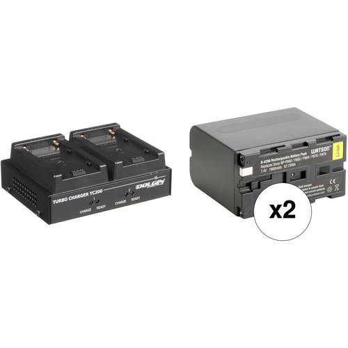 Dolgin Engineering TC200-SON Two-Position Charger Kit with 2 x Watson NP-F975 Batteries