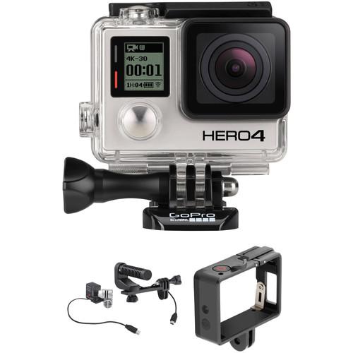 GoPro HERO4 Black with QR Frame and Production Microphone Kit