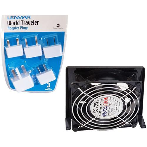 JMR Electronics Booster Cooling Fan with World-Traveler AC Plug Adapters for Mac Pro ProBracket