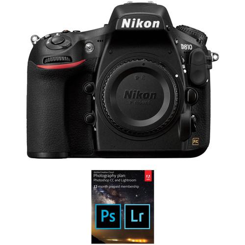Nikon D810 DSLR Camera Body with Adobe Creative Cloud 12-Month Subscription Kit