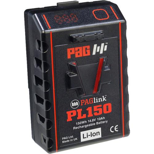 PAG PL150T 150Wh 14.8V 8Ah V-Mount Battery with Run-Time and Capacity Display