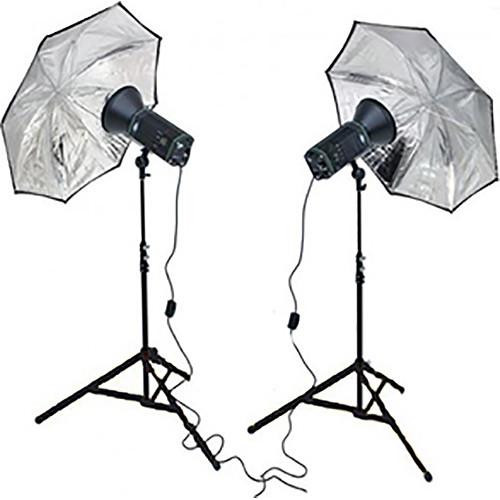 Smith-Victor CooLED100K 2-Light LED Kit with Umbrellas and Case
