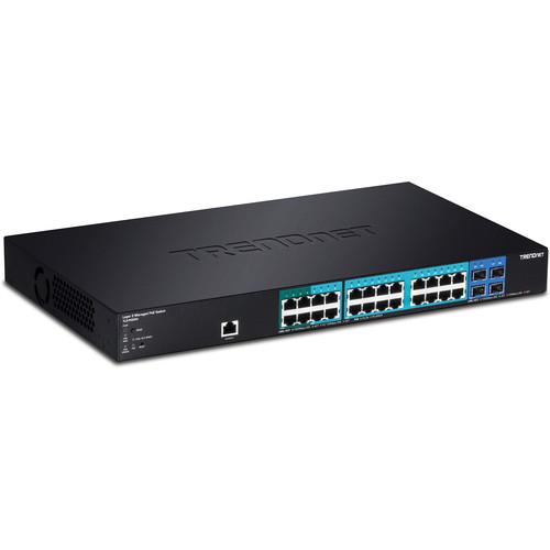 TRENDnet TL2-PG284 28-Port Gigabit Poe Managed Layer 2 Switch with 4 SFP Slots