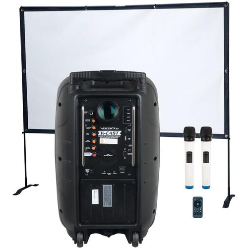 VocoPro K-Cast Portable Battery-Powered PA and Projector with Screen