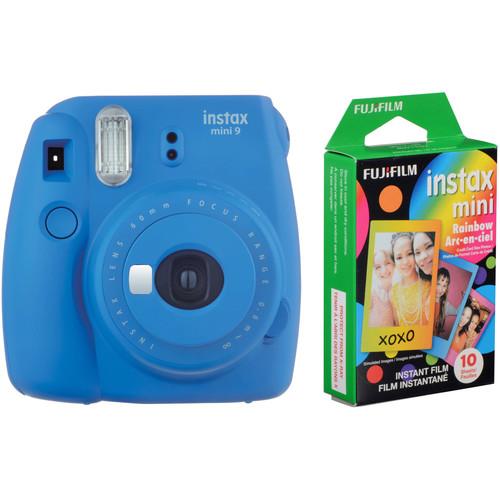 FUJIFILM INSTAX Mini 9 Instant Film Camera with Rainbow Instant Film Kit