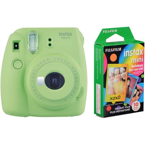 FUJIFILM INSTAX Mini 9 Instant Film Camera with Rainbow Instant Film Kit