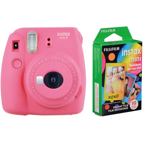 FUJIFILM INSTAX Mini 9 Instant Film Camera with Rainbow Instant Film Kit