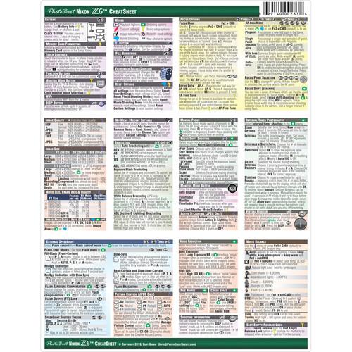 PhotoBert CheatSheet for Nikon Z 6 Digital Mirrorless Camera