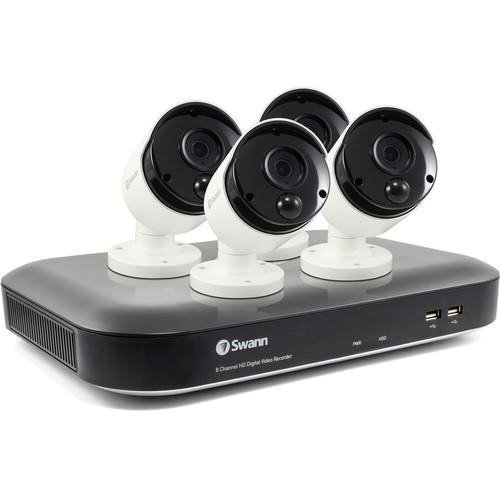 Swann Pro Series 8-Channel 5MP DVR with 2TB HDD and 4 5MP Outdoor Bullet Cameras