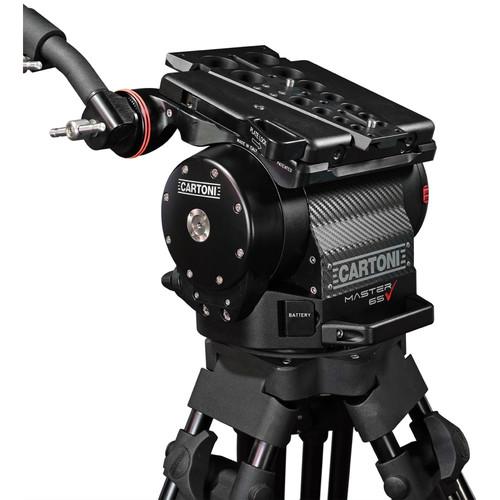 Cartoni Master 65 Head, Dovetail Plate, Telescopic Left Pan Bar, Short Right Pan Bar