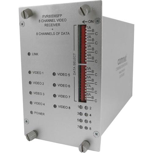 COMNET 8-Channel Video 8-Channel Data Receiver with SFP Optical Devices